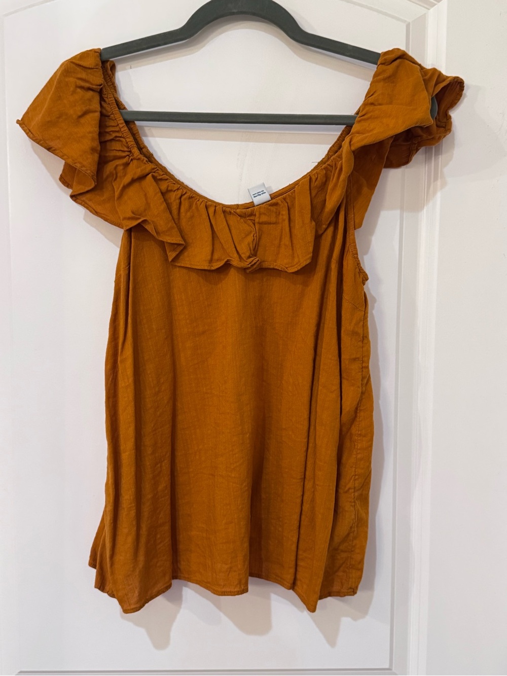 Old Navy mustard yellow Ruffle Off-Shoulder Shirt